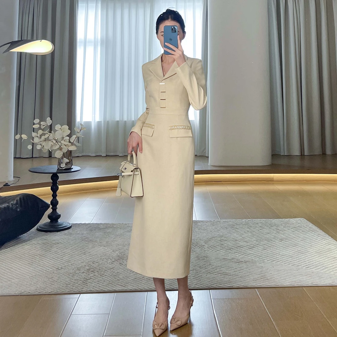 现货【赤道玫瑰】西装收腰连衣裙女高级感气质吊带裙子LZ1471