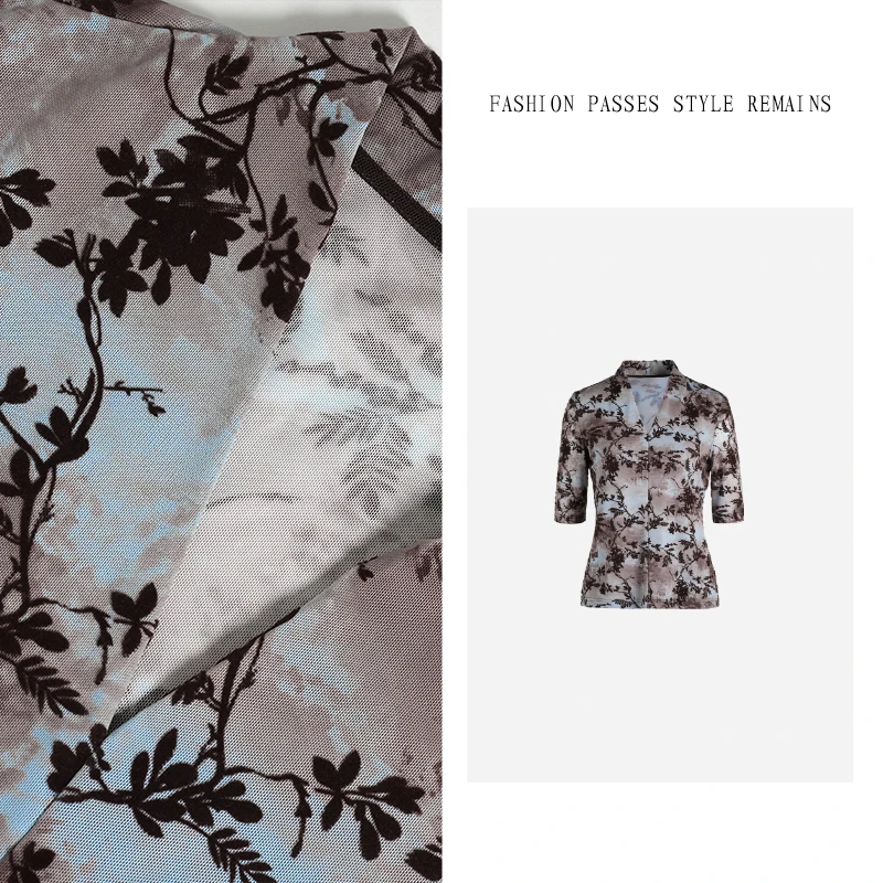 复古中袖V领修身针织衫色织植绒小衫气质优雅上衣女