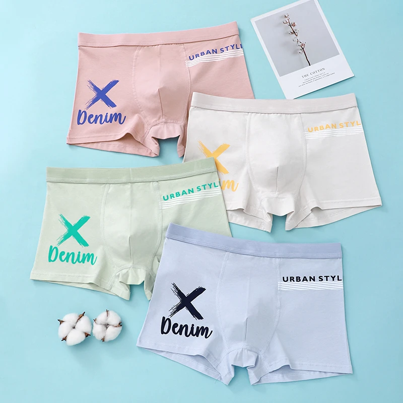 夏季少男儿童纯棉薄款透气四角裤中大童初中生高中生平角运动短裤