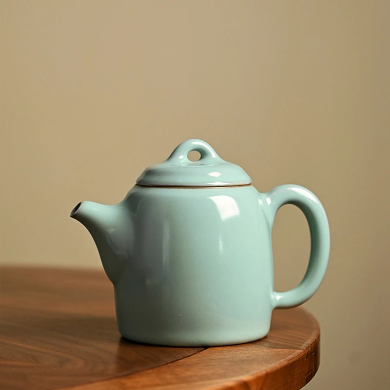【天青】景德镇秦权壶汝瓷泡茶壶单壶家用仿古高档中式手工防烫陶瓷