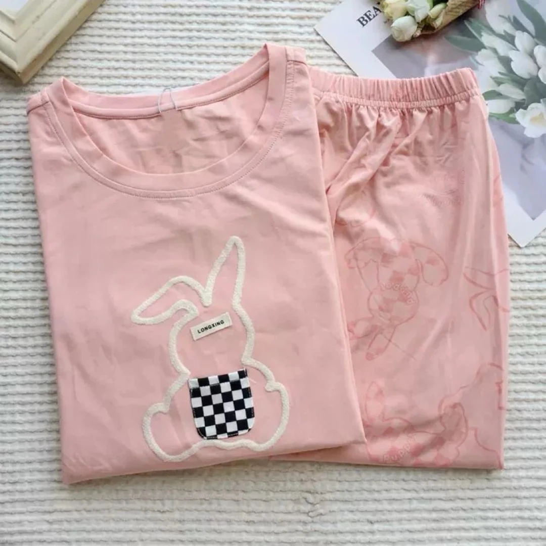 品牌撤柜女士秋冬款套头圆领长袖长裤家居服套装