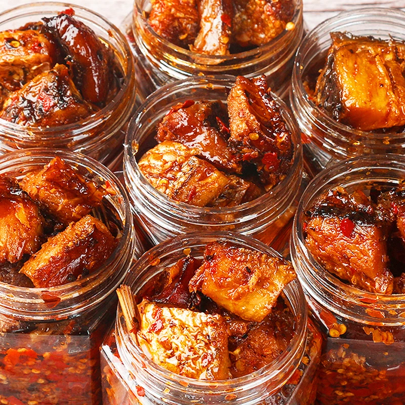 湖南特产农家香辣鱼排熏鱼腊鱼块即食下饭菜麻辣休闲零食小吃瓶装