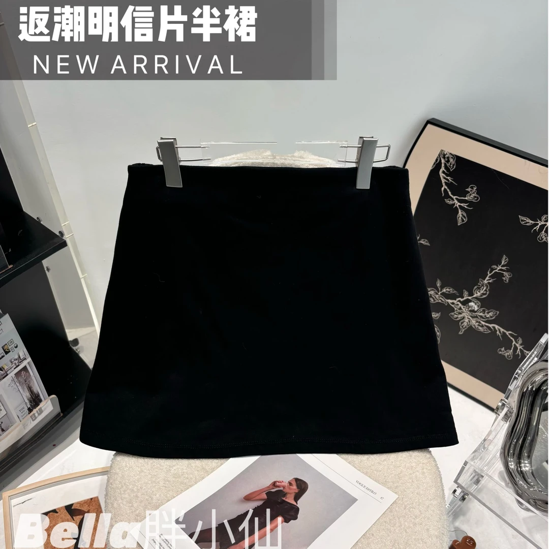 【胖小仙】2024秋季<返潮明信片>休闲半裙女微胖大码显瘦