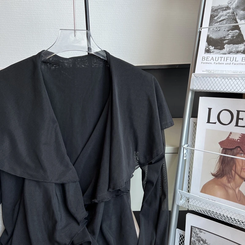 【胖小仙】梦玲 荷叶领交叉上衣