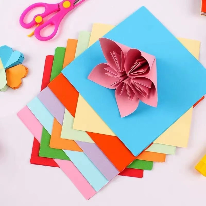彩纸手工纸折纸彩色卡纸硬a4正方形幼儿园学生diy材料包儿童剪纸