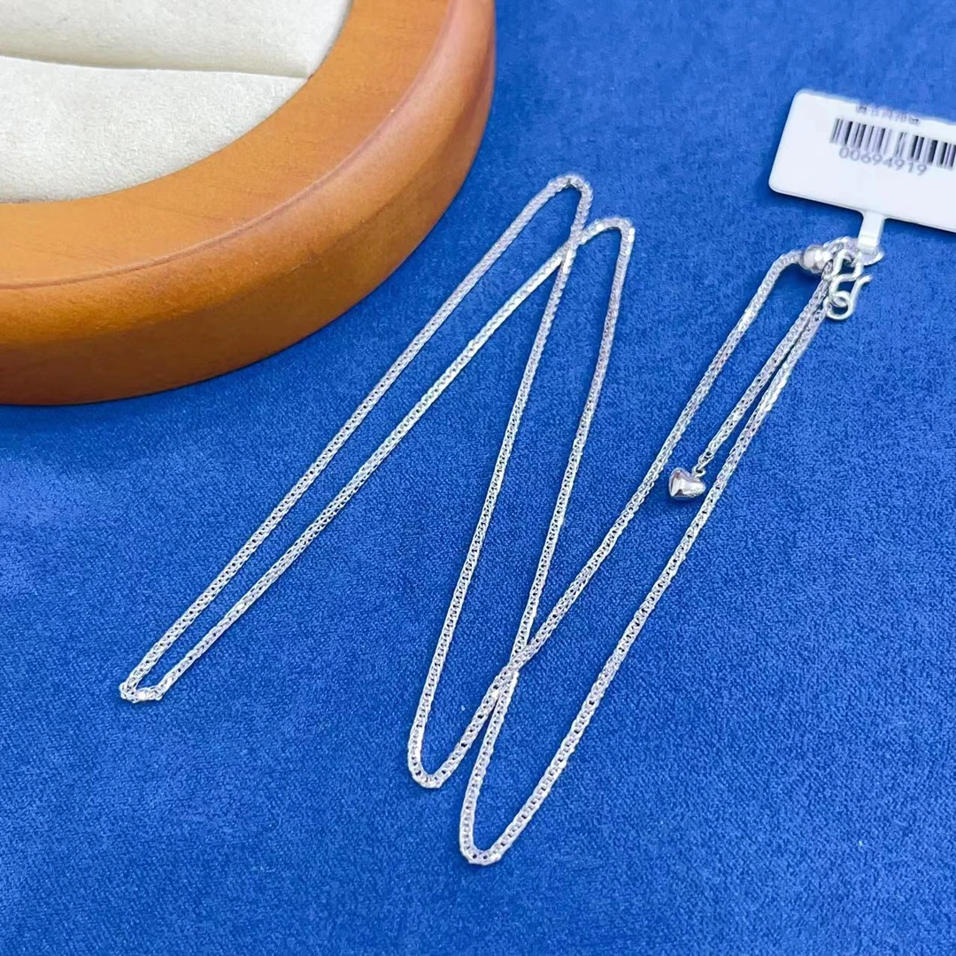 pt950铂金首饰（s扣）爱心抽拉肖邦单链铂金工费另算