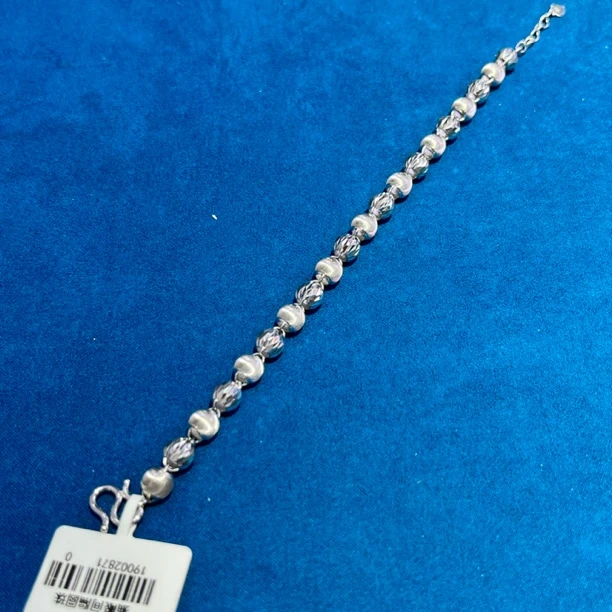 Pt950 铂首饰 猫眼间隔圆珠手链