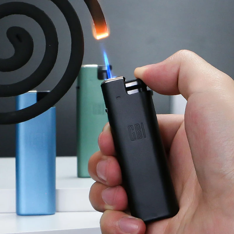 大船GBI一次性打火机金属防风直冲蓝焰防爆可充气火机