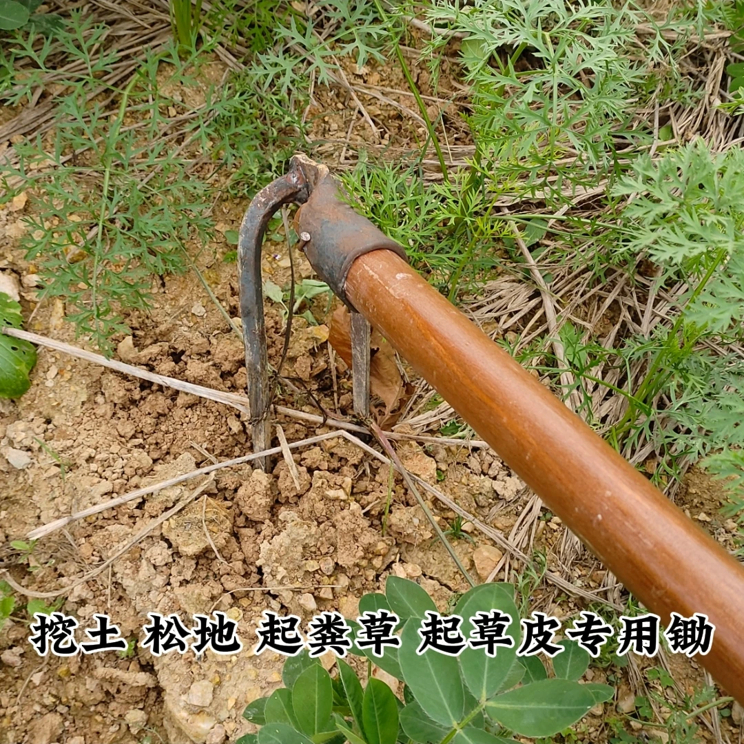 锻打长柄两支锄锻打铁耙子挖地松土起草堆起粪堆锄耐用结实精选