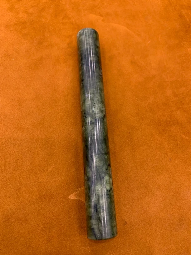 岫玉擀面杖手持花纹加长家用厨房用耐用实心神器大号多功能复古