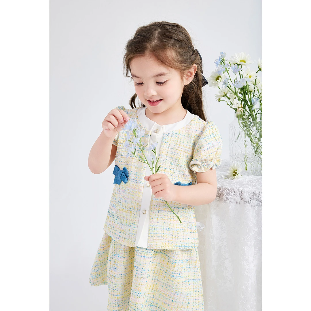【清仓】笛莎夏季婴幼女童洋气小香风套装时尚公主两件套-13242T101