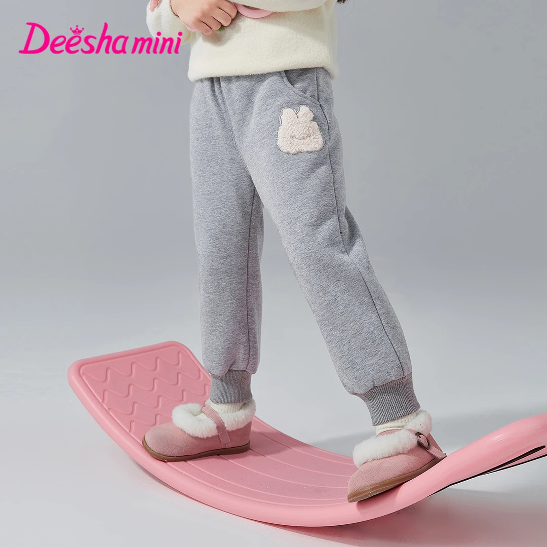 笛莎童装女童秋冬季新款儿童小童女宝宝加绒加厚长裤子-13246A402