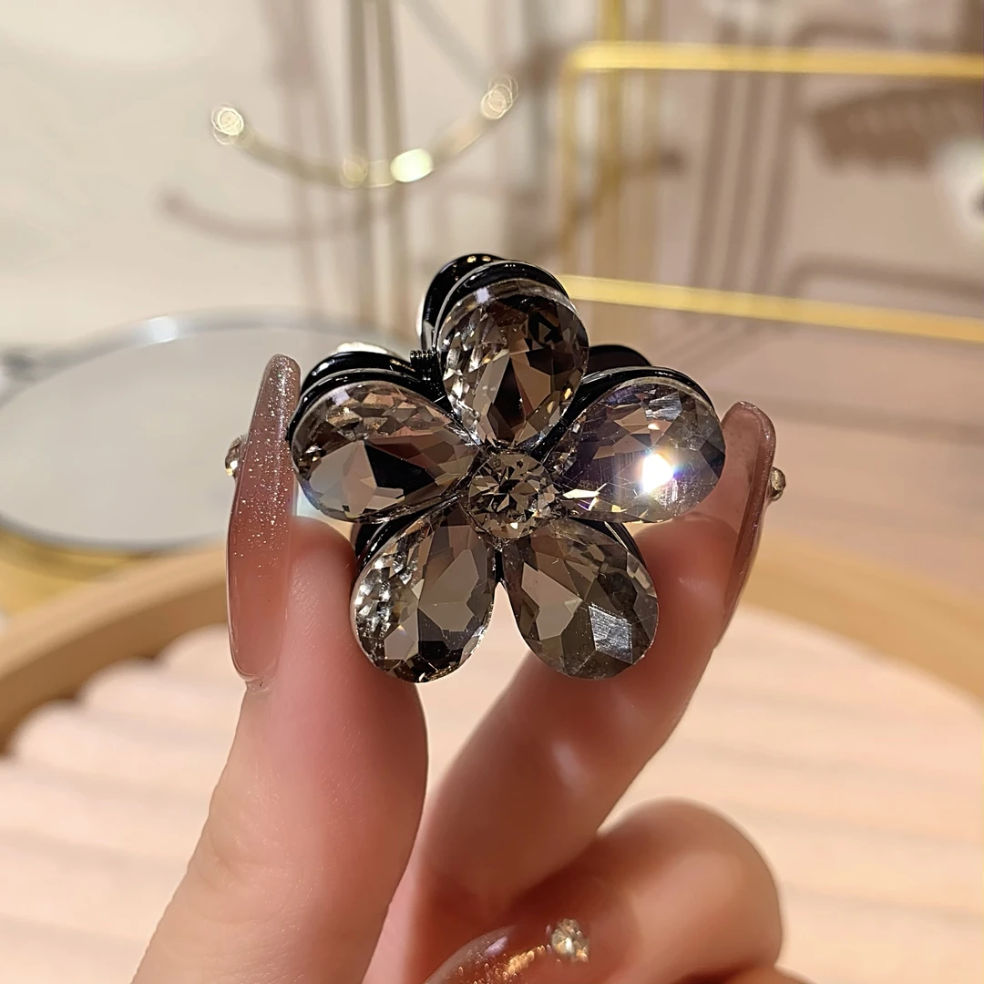 约3公分抓夹 时尚轻奢花朵抓夹女日韩新款水钻百搭网红头饰气质