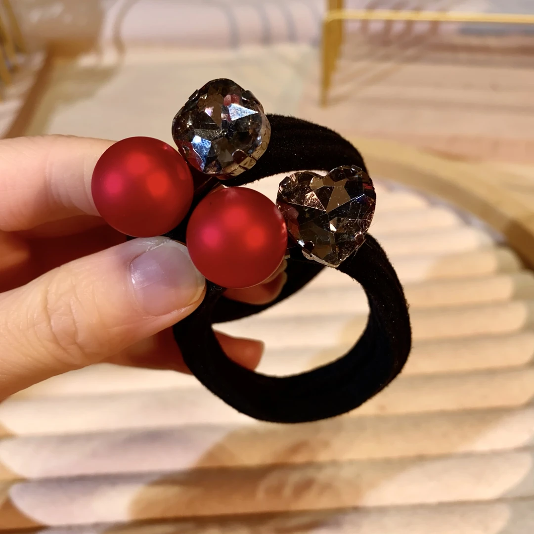 两个装头饰红色百搭高弹力发绳皮筋发饰发圈时尚简约轻奢