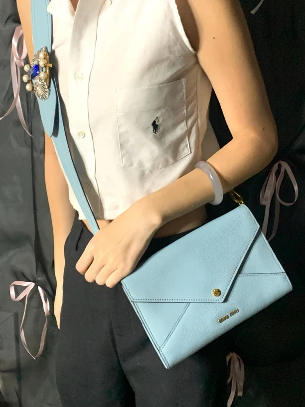 95新 MIU MIU/缪缪 现代款宝石单肩包xw
