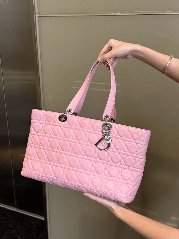 95新 DIOR/迪奥 粉色托特单肩包