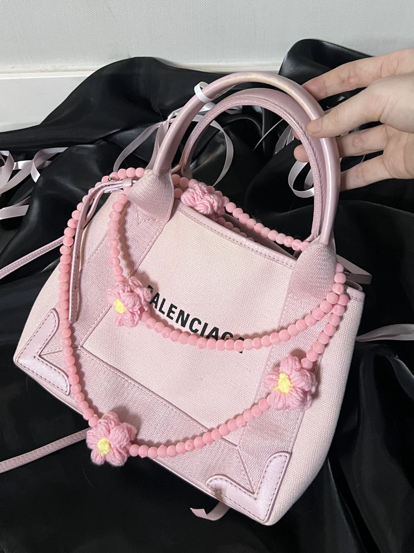 95新 Balenciaga/巴黎世家 嫩粉色斜挎单肩包xw