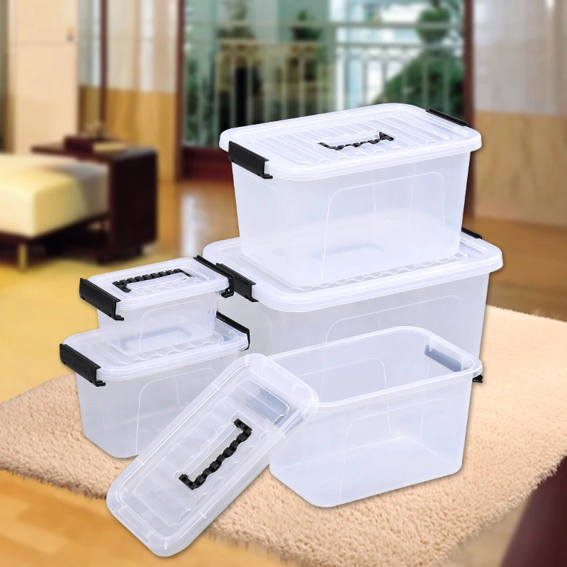 塑料透明收纳盒加厚大号环保工厂防水防潮整理箱手提收纳箱