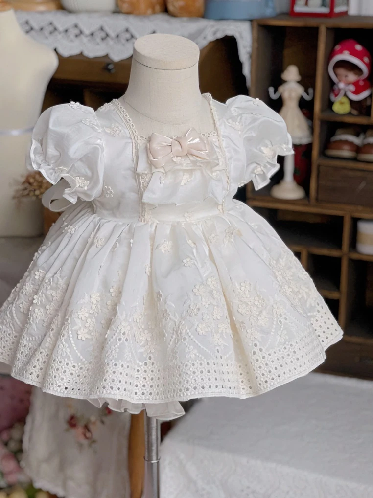 西班牙公主蓬蓬裙礼服周岁生日甜美泡泡袖宝宝洋装洛丽塔甜连衣裙