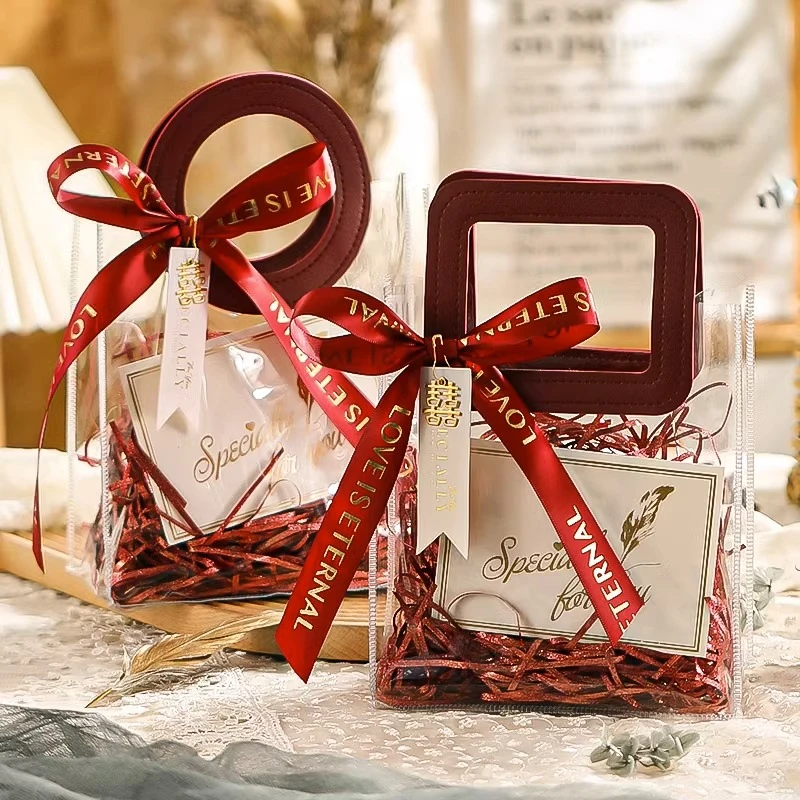 透明伴手礼袋子结婚手提袋喜糖盒空盒礼物盒ins风婚礼伴娘礼品袋