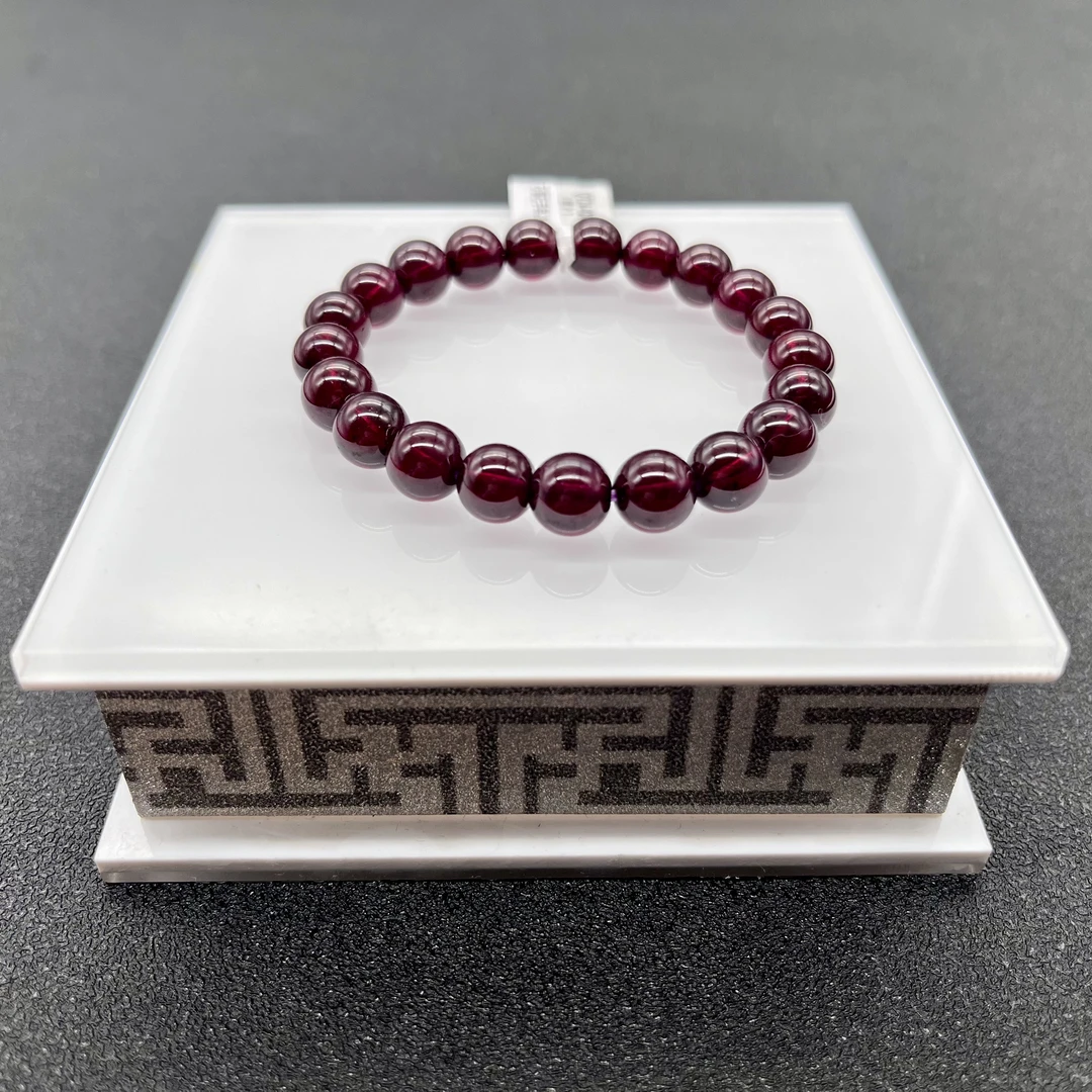 石榴石手串单圈紫牙乌32.985g