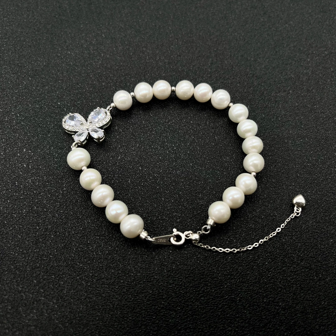珍珠手串白色蝴蝶款