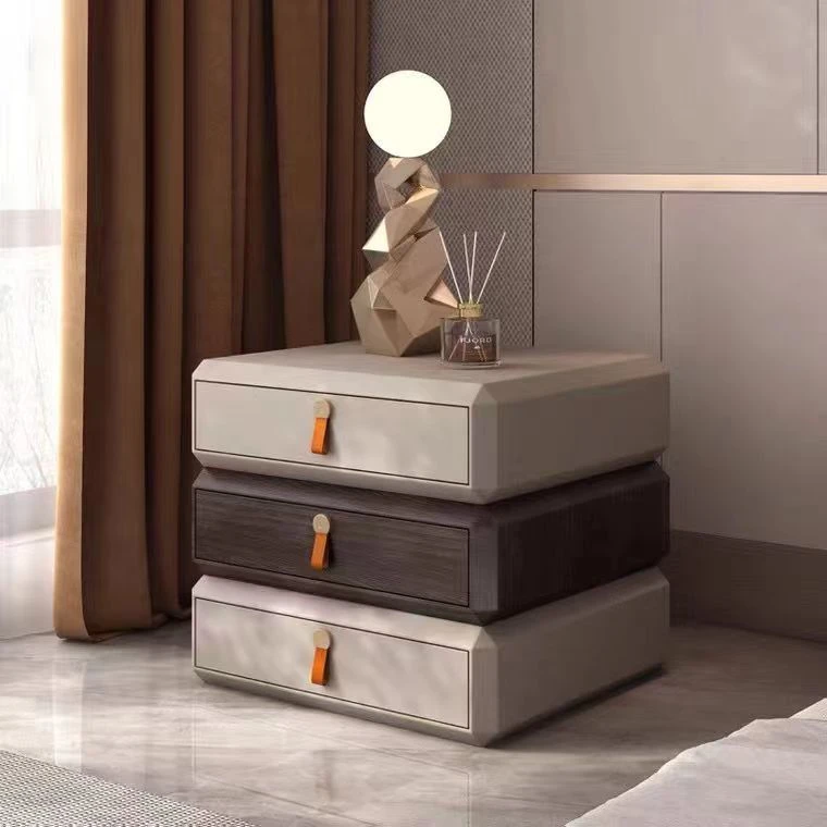 旋转床头柜设计师新款卧室高级感床边收纳柜储物柜简约现代轻奢