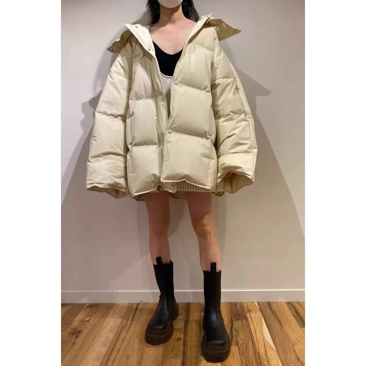 90羽绒服女中长款可拆卸立领2024年冬季新款宽松加厚白鸭绒4001短