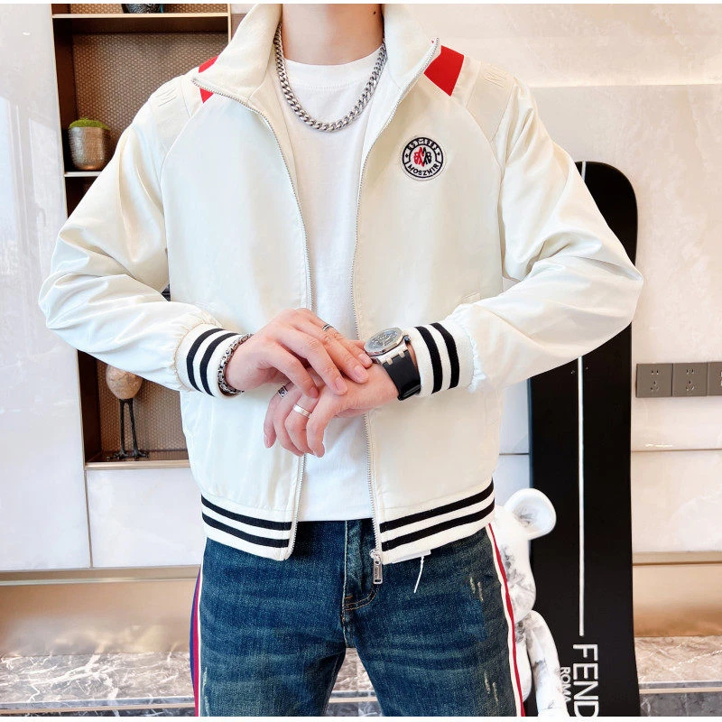 欧洲站男士秋季潮流时尚轻奢爆款秋冬外套夹克上衣立领青少年休闲