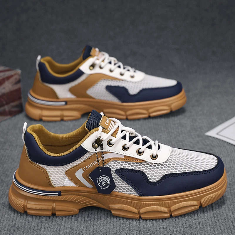 【设计师款】男鞋2024夏季百搭潮流透气网鞋工装网面运动登山劳保鞋