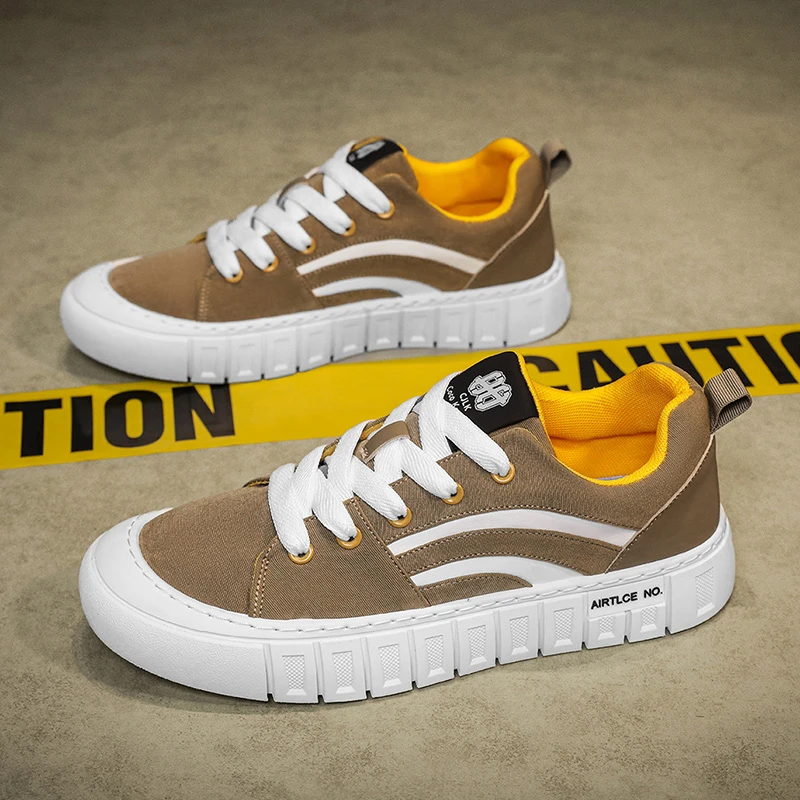 【设计师款】男鞋2024夏季透气软底潮流舒适板鞋百搭时尚系带休闲鞋