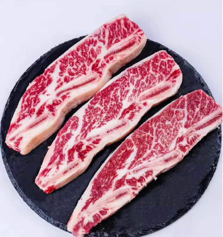 原切牛排美国蓝标牛仔骨安格斯谷饲200天雪花谷饲烤肉带骨牛小排