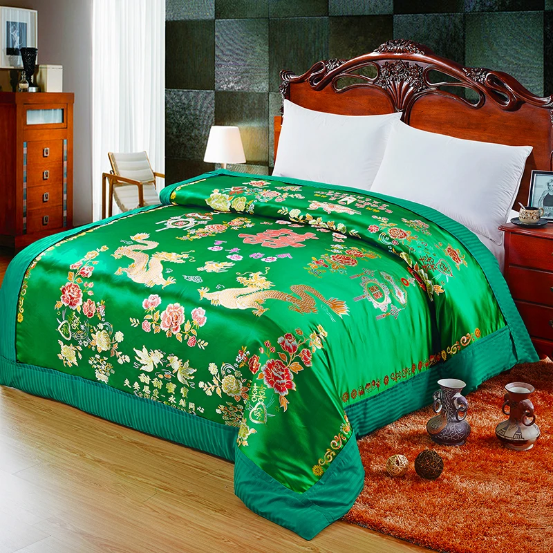 【被套】丽绿龙凤双喜一个（四周拉链全脱卸设计）