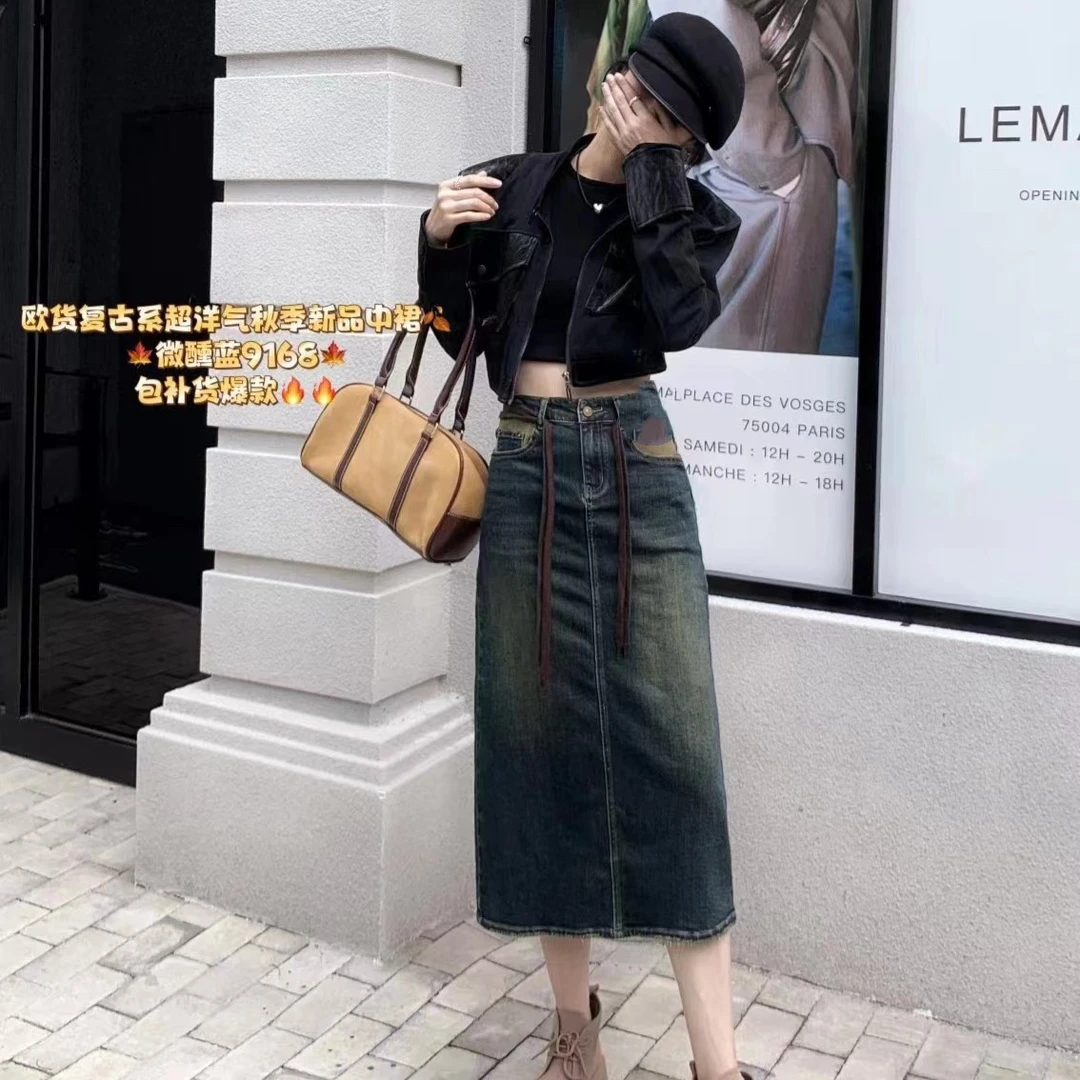 9168新款时尚欧货复古超洋气百搭半身裙