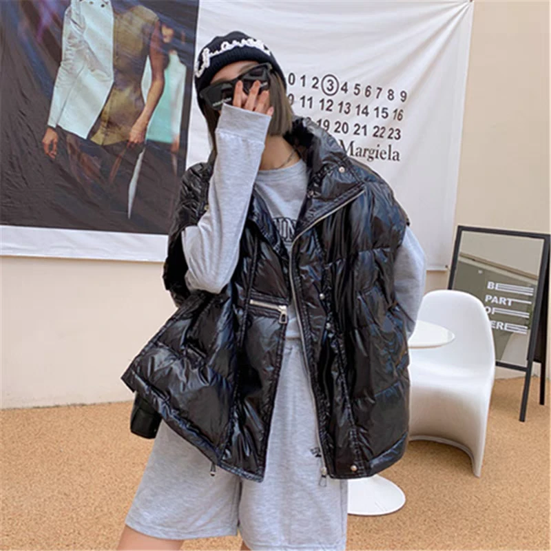 2078新款欧洲站设计感立领宽松羽绒马甲