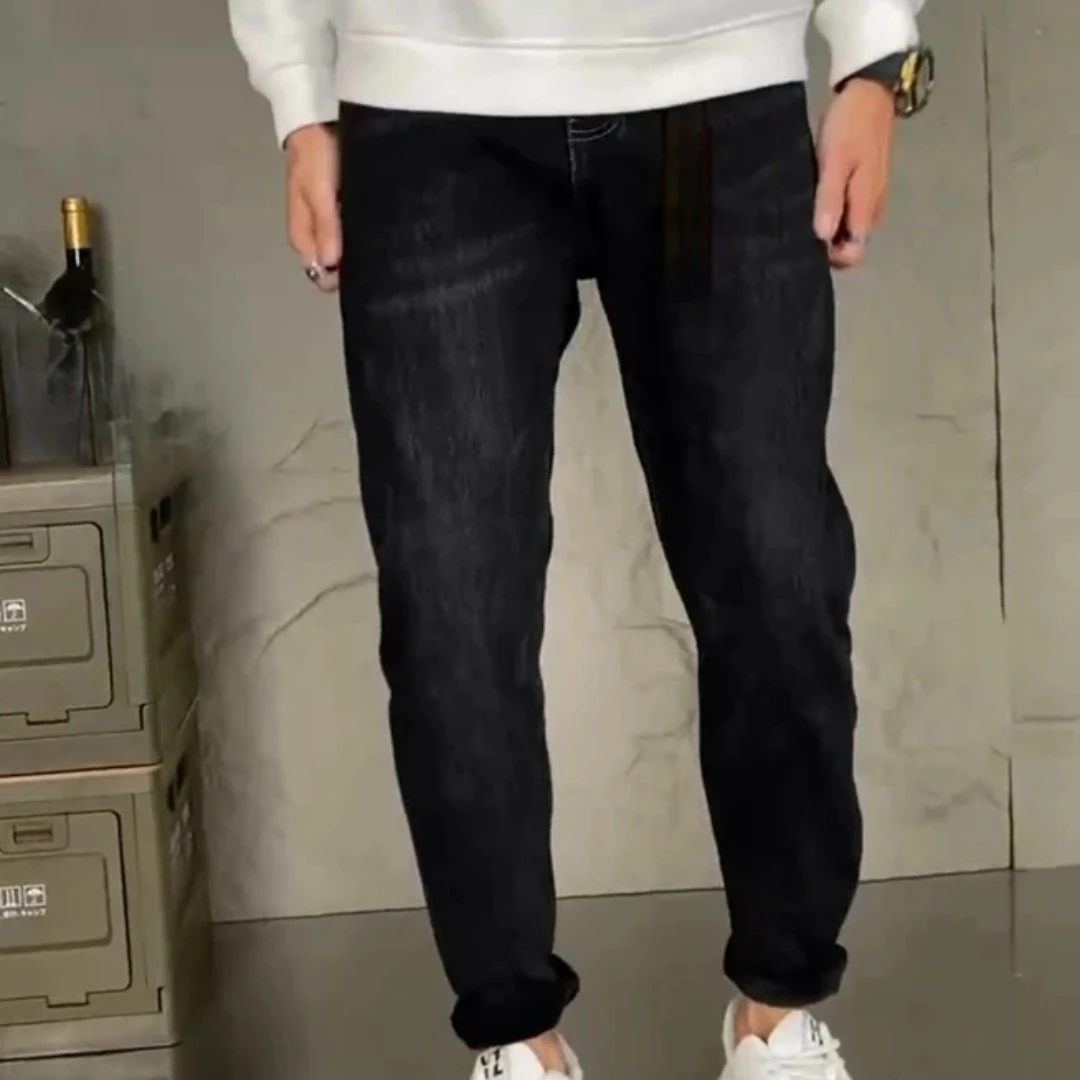 1501时尚潮流百搭加绒牛仔裤