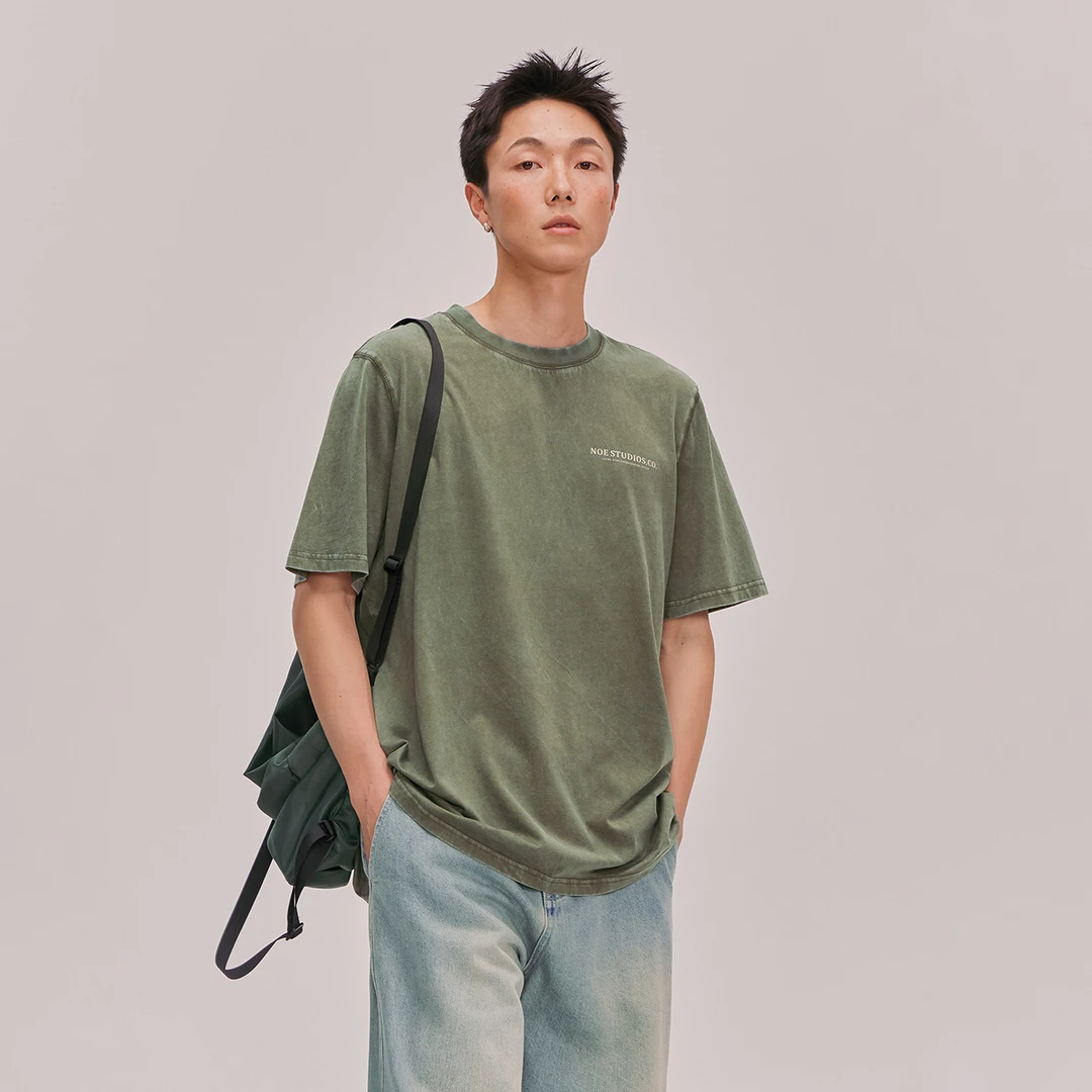 NO ONE ELSE美式复古女装夏季男女宽松圆领短袖上衣字母印花T恤