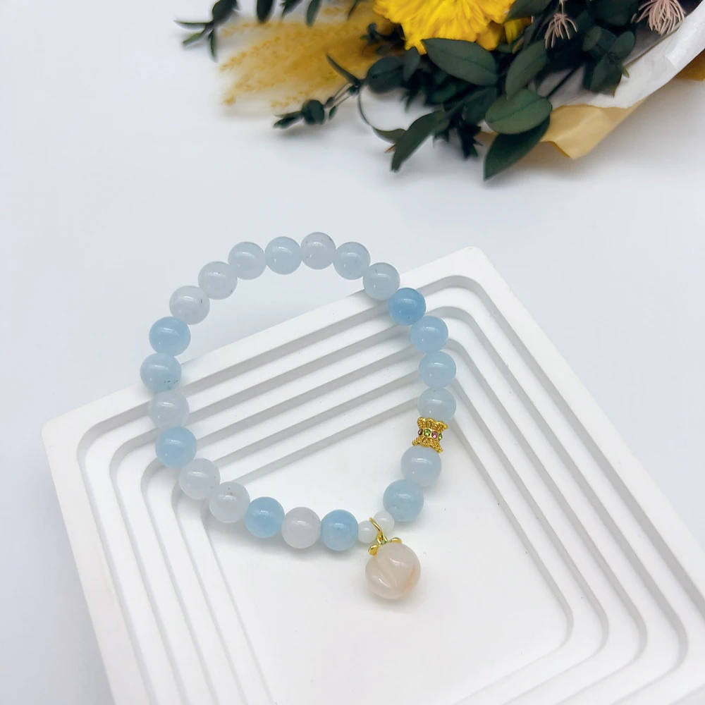 铜合金手链 01599 好啊商店 弹力绳串珠手链-蓝色