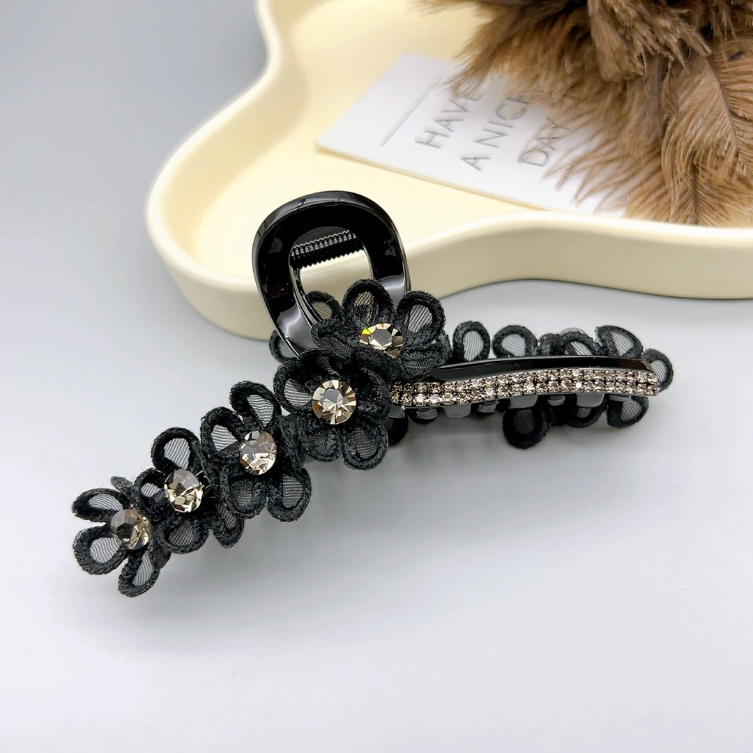 49267 HOA 韩式布艺抓夹11cm AB款手工蕾丝花