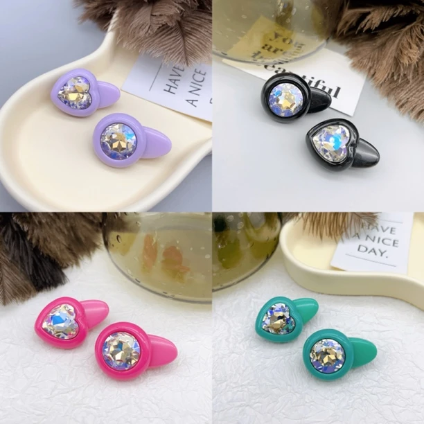 48618 HOA 韩式AB款大水J刘海夹组合一对，四色，4cm