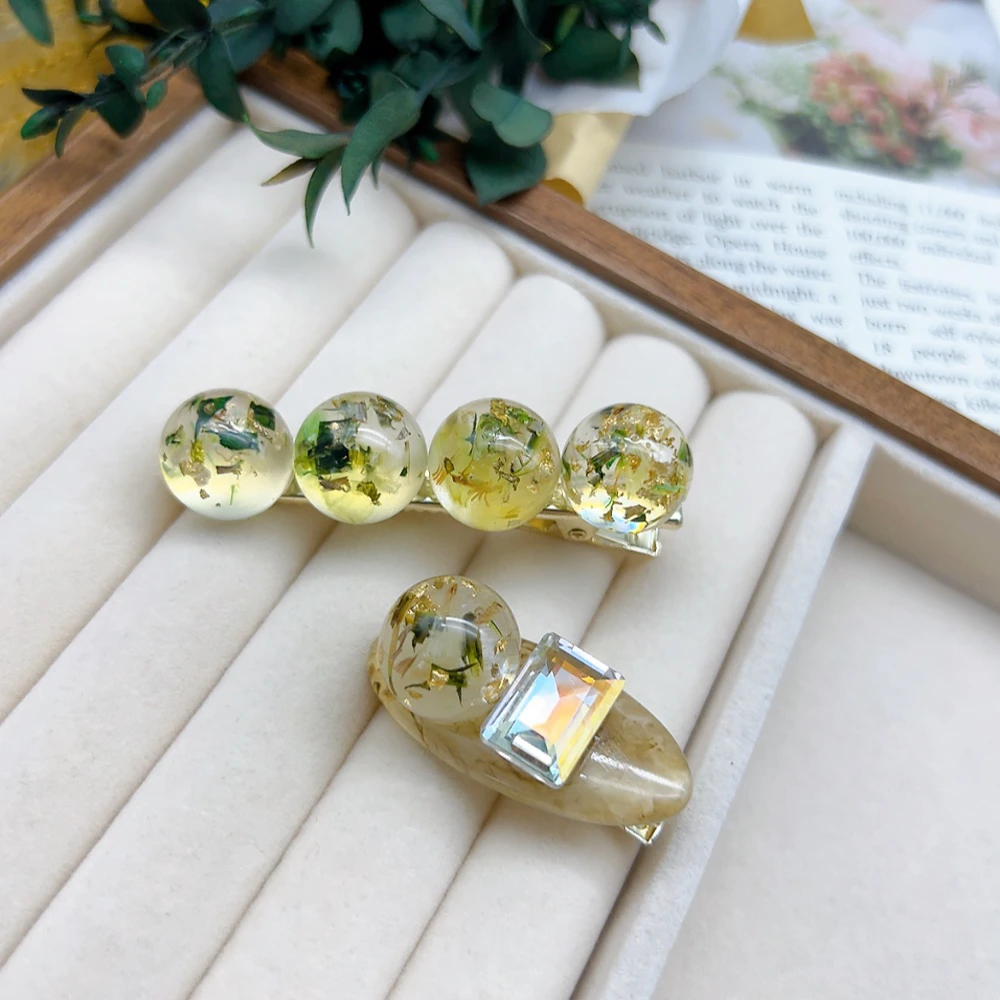 01208 好啊商店 醋酸干花边夹组合-米 底夹6+3.5cm