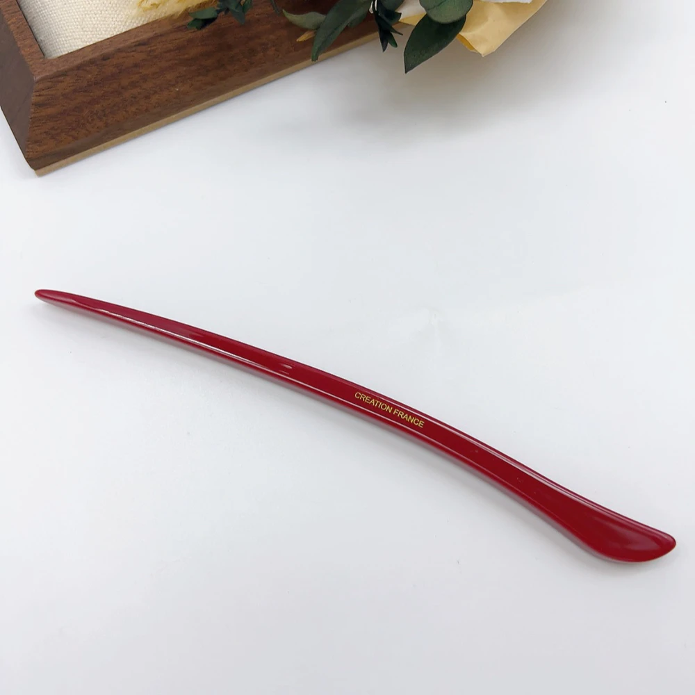 01782 好啊商店 简约醋酸发簪-安可拉红 长度17cm左右