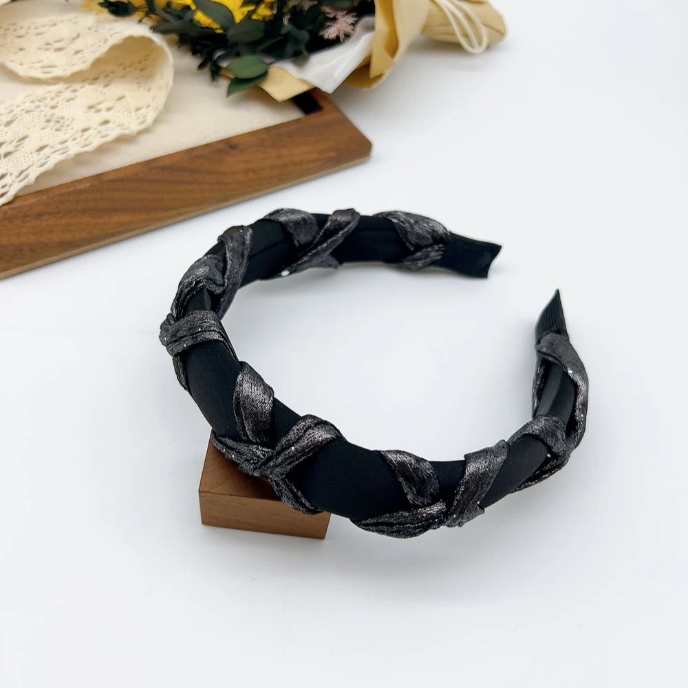 02441 好啊商店 拼色缠绕发箍-银灰色