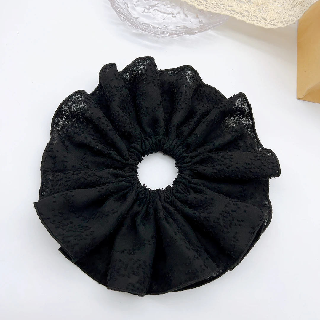 00085 好啊商店 黑丝机理勾线发圈-黑色 直径约25cm