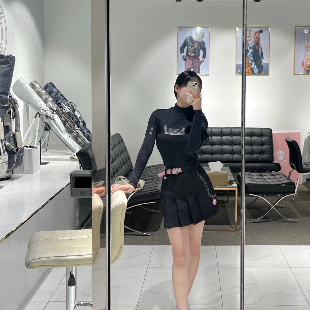 M&L*家女士高尔夫立领磨毛长袖上衣/磨毛抓绒弹力面料/落肩修身