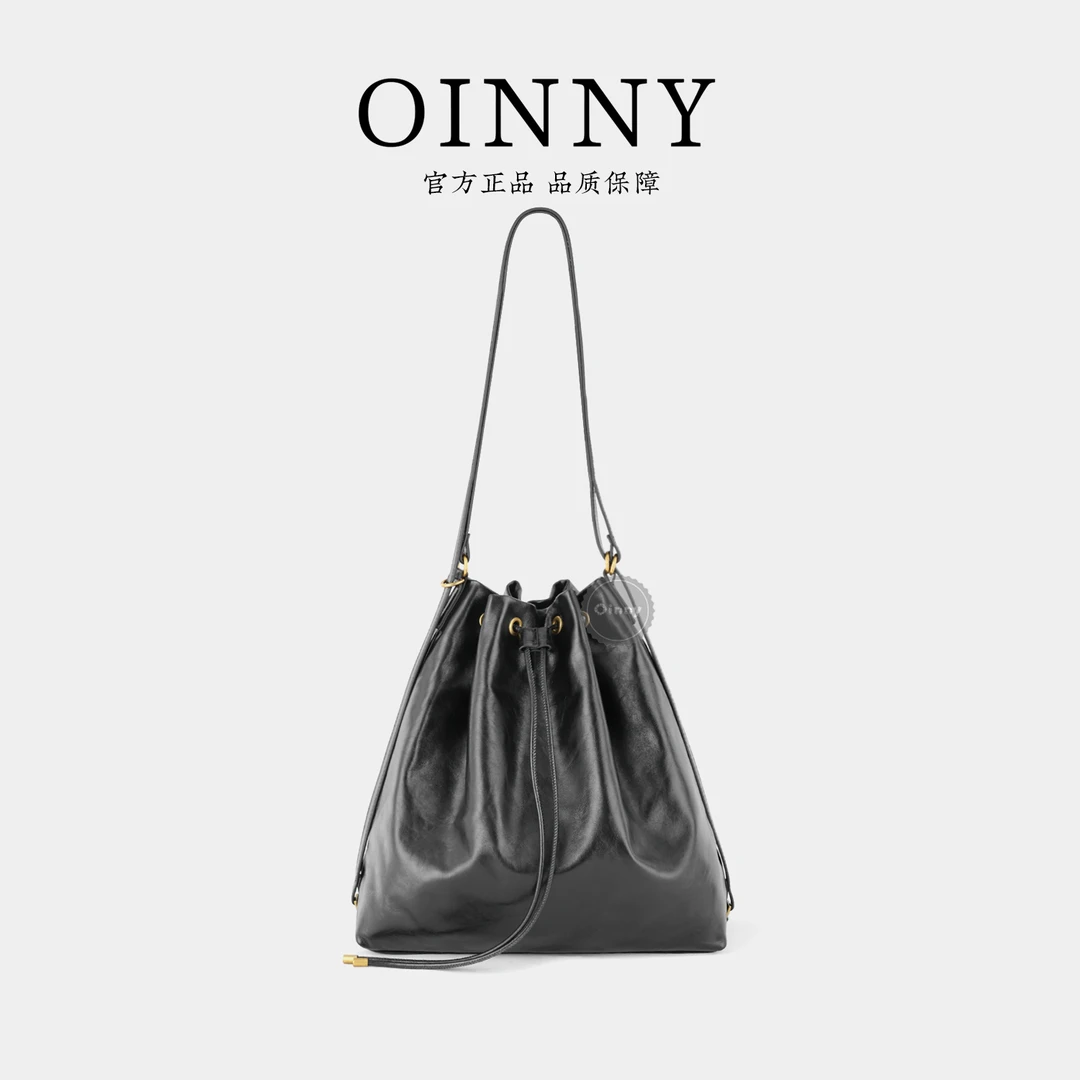 【Oinny】小众设计抽绳双肩牛皮水桶包2736