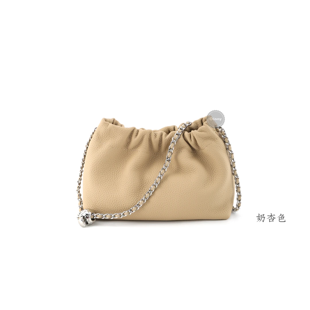 【粉丝回馈】法式小众牛皮单肩斜挎链条云朵包9290-1-C