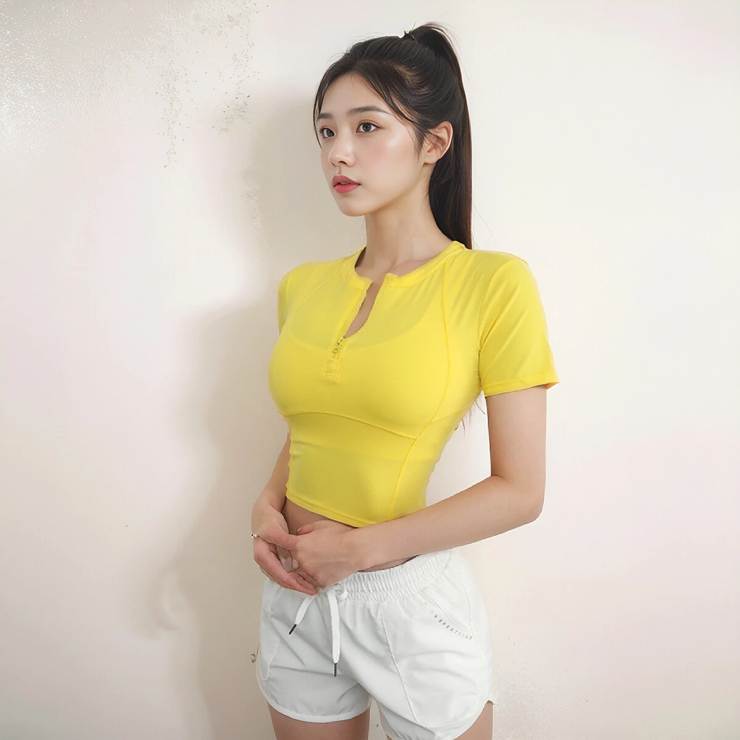 多巴胺运动短袖女短款健身T恤速干专业跑步网球服上衣瑜伽服夏季