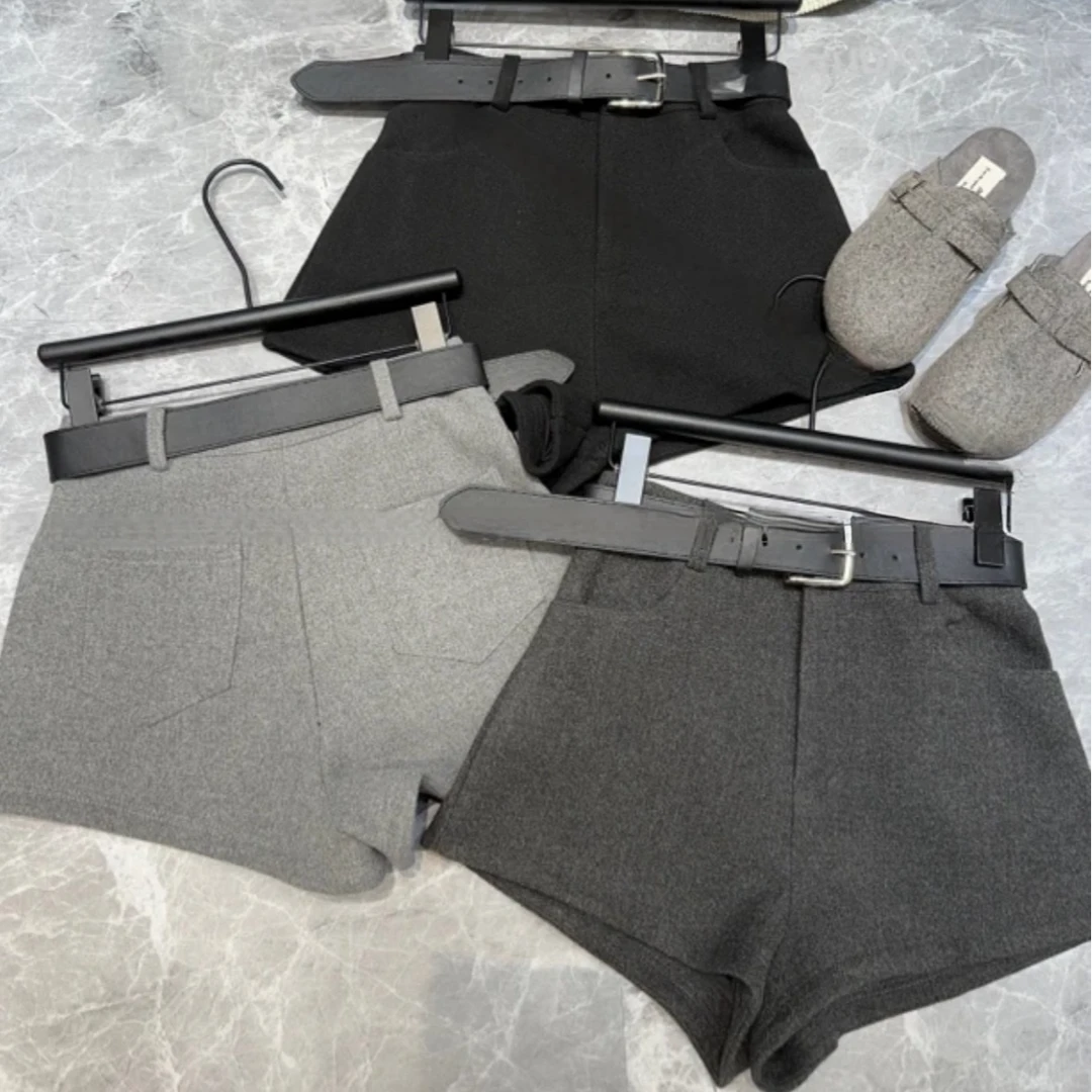 法式复古A字毛呢短裤早秋新款韩版高腰显瘦气质辣妹百搭裤