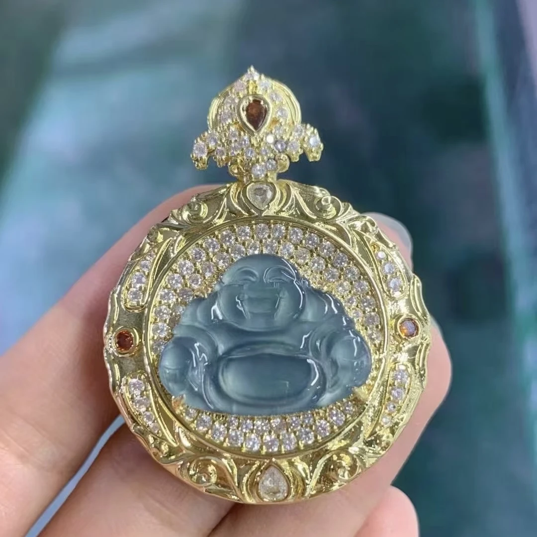 《千福甄选》纯天然翡翠A货佛公-多样性发货